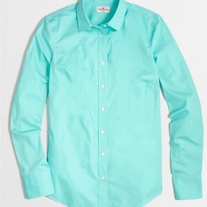 J. Crew Factory Women's Turquoise Button Down Shirt